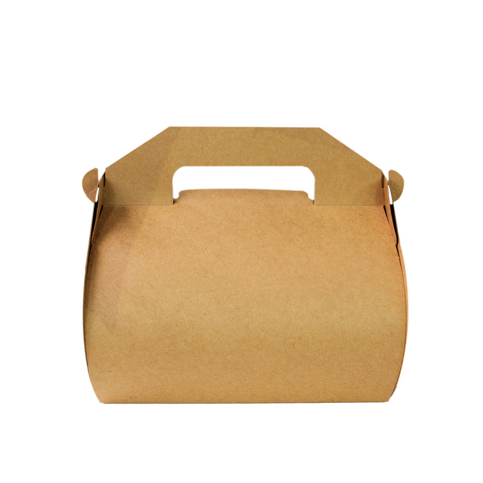 Scatola da pasticceria alta in cartone kraft, con manici - 18 cm x 14 cm x 16 cm - 50 pezzi