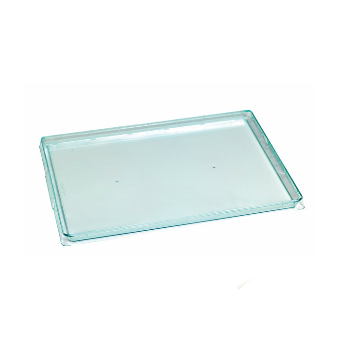 Vassoio "Klarity" in PS verde trasparente - 38 cm x 27,4 cm x 1,8 cm - 25 pezzi