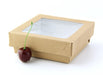 Scatola "Kray" in cartone kraft con coperchio a finestra 115x115mm H40mm 350ml