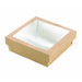 Scatola "Kray" in cartone kraft con coperchio a finestra in PLA 155x155mm H50mm 900ml