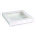 Scatola "Kray" in cartone bianco con coperchio a finestra in PLA 155x155mm H50mm 900ml