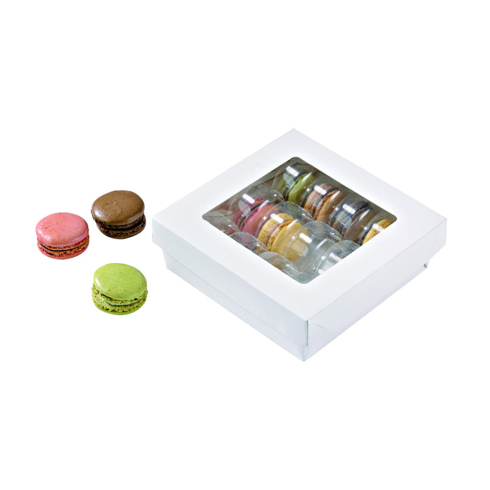 Scatola "Kray" in cartone bianco con coperchio a finestra - 950 ml - 15,5 cm x 15,5 cm x 5 cm - 25 pezzi