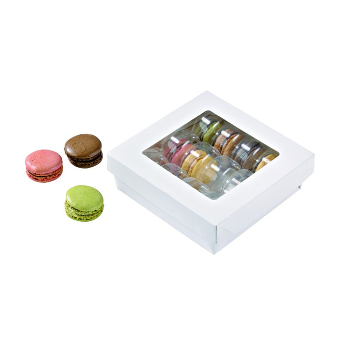 Scatola "Kray" in cartone bianco con coperchio a finestra 155x155mm H50mm 950ml