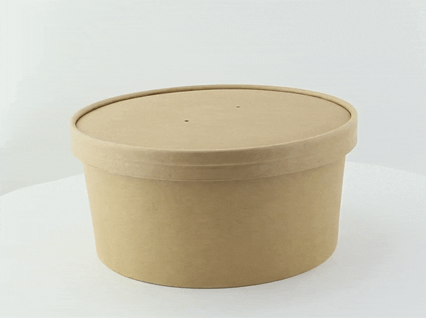 Coperchio in cartone kraft per alimenti caldi e freddi con fori per il vapore (C/PAP 81)  H16mm