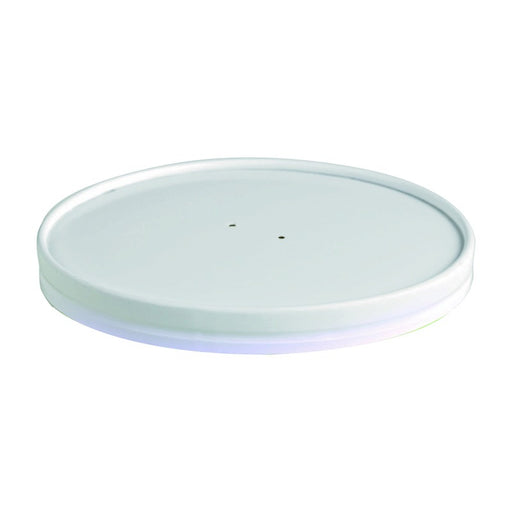 Coperchio in cartone bianco per alimenti caldi e freddi con fori per il vapore (C/PAP 81)  H16mm