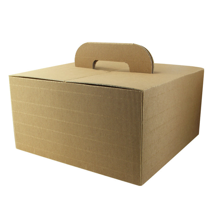 Scatola in cartone ondulato "LunchNGo" con manico 325x225mm H175mm