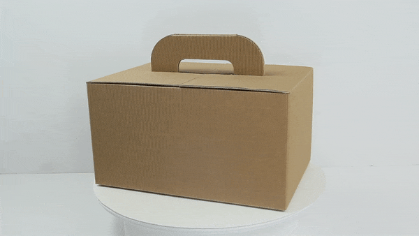 Scatola in cartone ondulato "LunchNGo" con manico 325x225mm H175mm