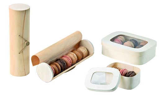 Scatola in legno cilindrica per 7 macarons  H230mm