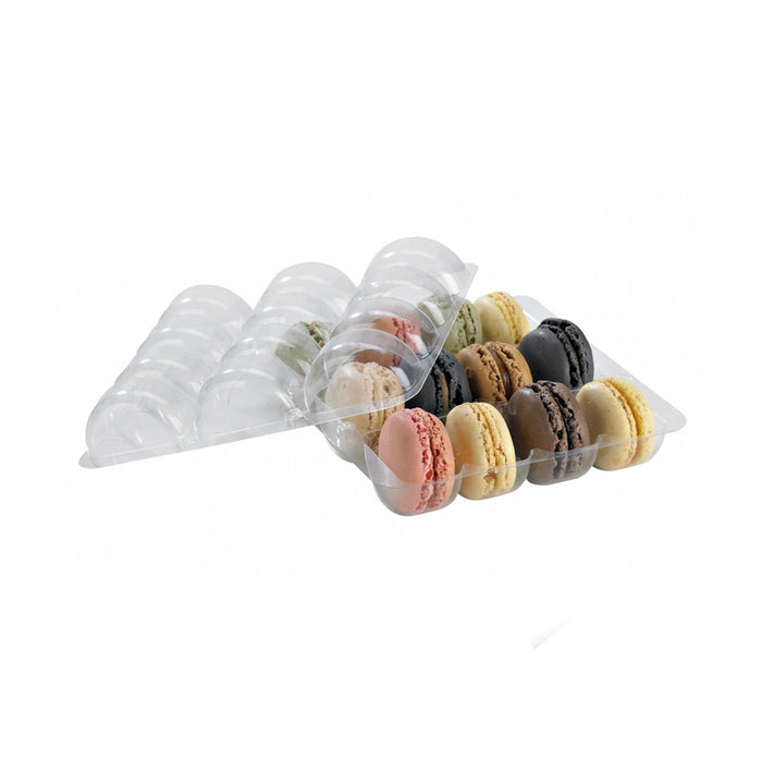 Inserto in PET trasparente per 12 macarons (3x4) con chiusura clip 152x138mm H20mm