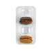 Inserto in PET trasparente per 4 macarons (1x4) con chiusura clip 128x68mm H23mm