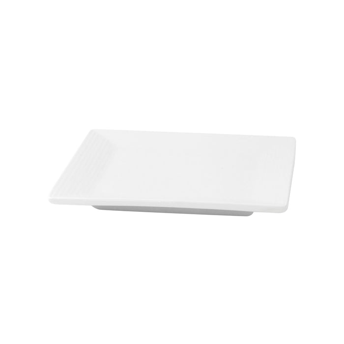 Piattino quadrato in porcellana bianca - 10,1 cm x 10,1 cm x 2,3 cm - 4 pezzi