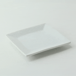 Piattino quadrato in porcellana bianca 101x101mm H23mm