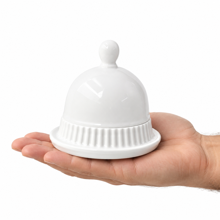 Mini campana in porcellana bianca - Ø 9 cm - H 8 cm - 4 pezzi