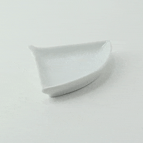 Piattino a ventaglio in porcellana bianca 100x76mm H14mm