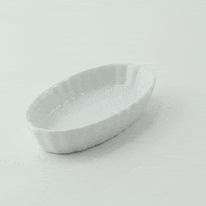 Mini stampo ovale in porcellana bianca 100x58mm H20mm