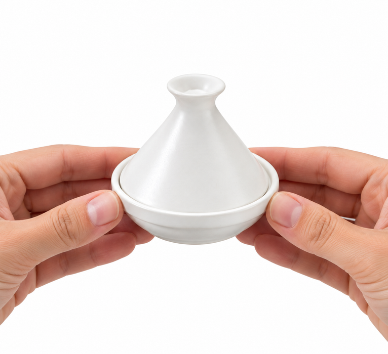 Mini tajine in porcellana bianca - Ø 9 cm - H 8 cm - 4 pezzi
