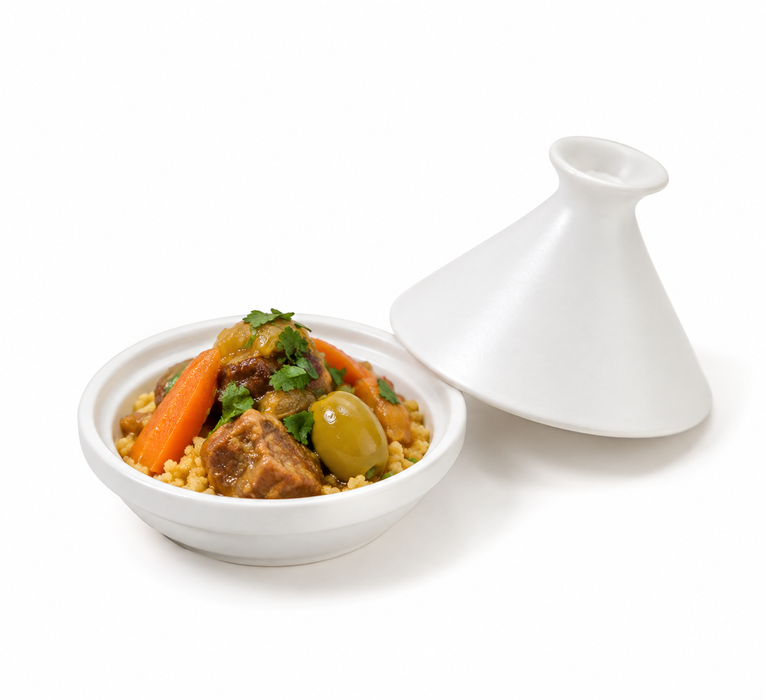 Mini tajine in porcellana bianca - Ø 9 cm - H 8 cm - 4 pezzi
