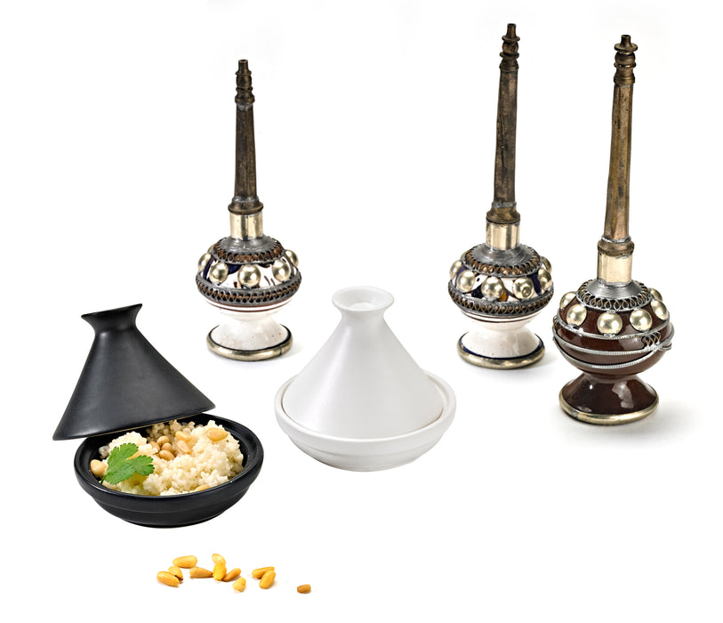 Mini tajine in porcellana nera - Ø 9 cm - H 8 cm - 4 pezzi