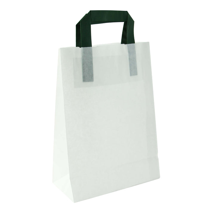 Shopper in carta bianca riciclata - 20 cm x 10 cm x 28 cm - 250 pezzi