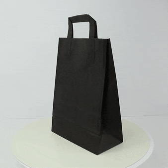 Borsa shopping in carta kraft riciclata scura, stampa nera 200x100mm H280mm