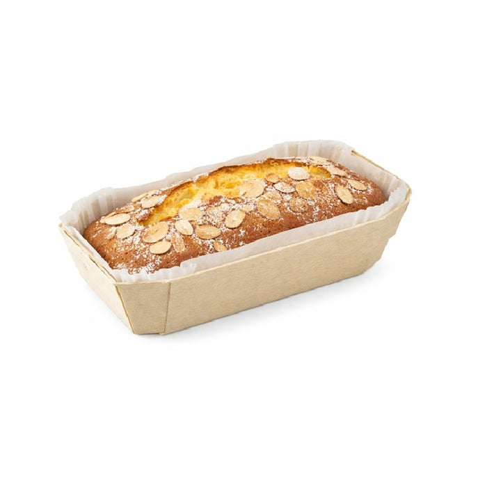 Stampo da forno in legno con pirottino in carta 115x65mm H33mm 150ml