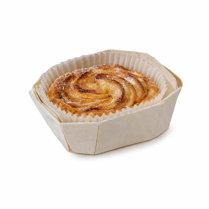 Stampo da forno in legno con pirottino in carta - 120 ml - 10 cm x 7 cm x 3,7 cm - 30 pezzi