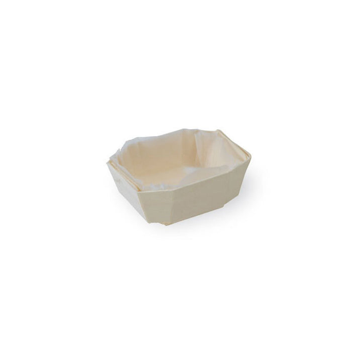 Stampo da forno in legno con pirottino in carta - 90 ml - 9 cm x 6,5 cm x 3,5 cm - 20 pezzi