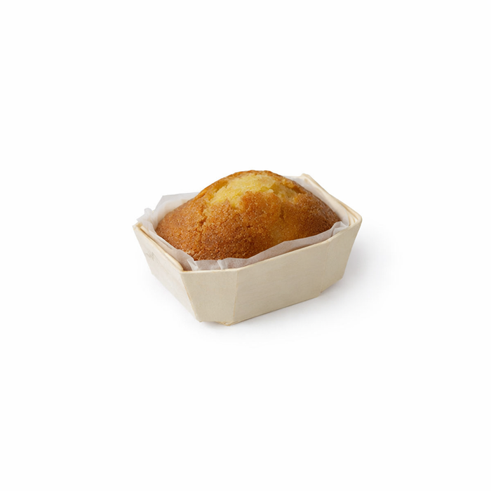 Stampo da forno in legno con pirottino in carta - 90 ml - 9 cm x 6,5 cm x 3,5 cm - 20 pezzi