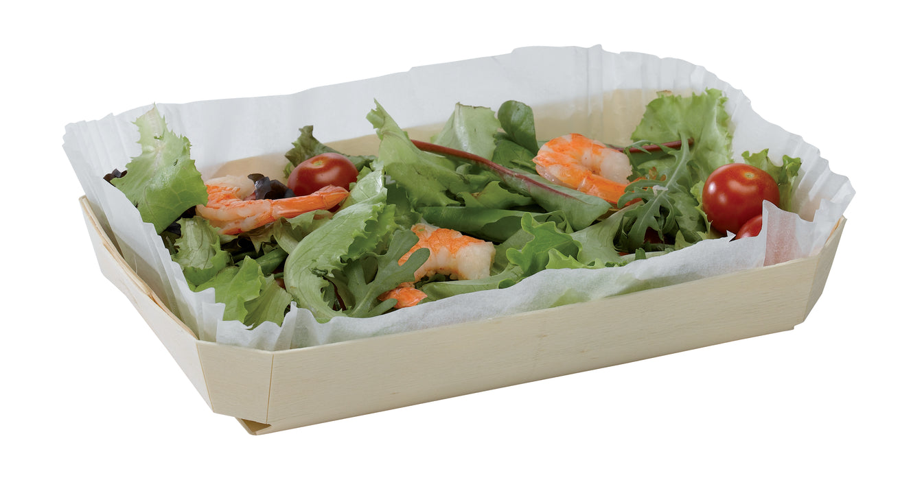 Stampo da forno in legno con pirottino in carta - 750 ml - 26 cm x 16 cm x 4 cm - 20 pezzi