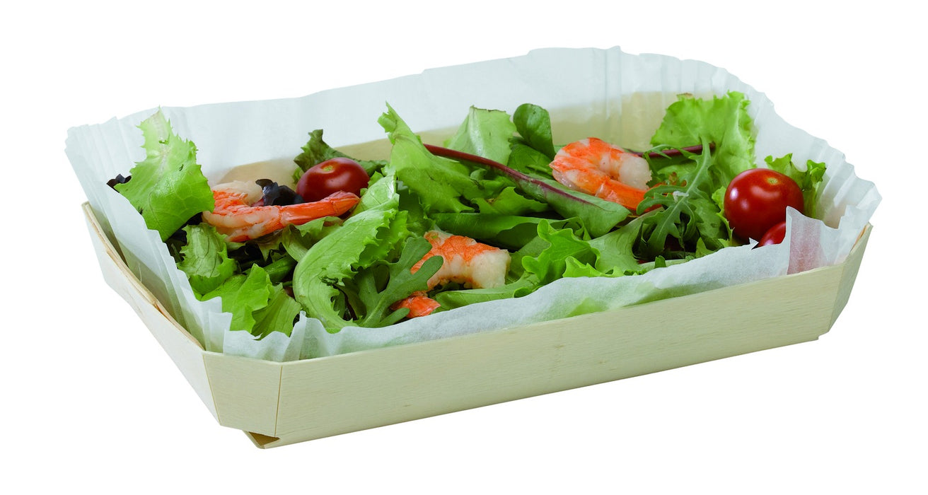 Stampo da forno in legno con pirottino in carta 260x160mm H40mm 750ml