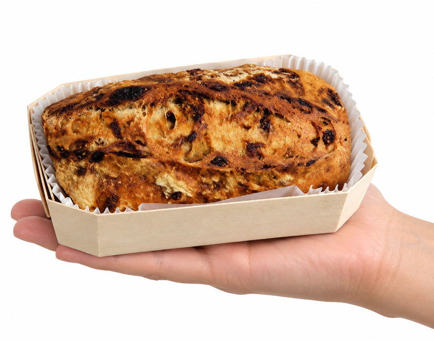 Stampo da forno in legno con pirottino in carta - 300 ml - 12 cm x 9 cm x 4 cm - 20 pezzi