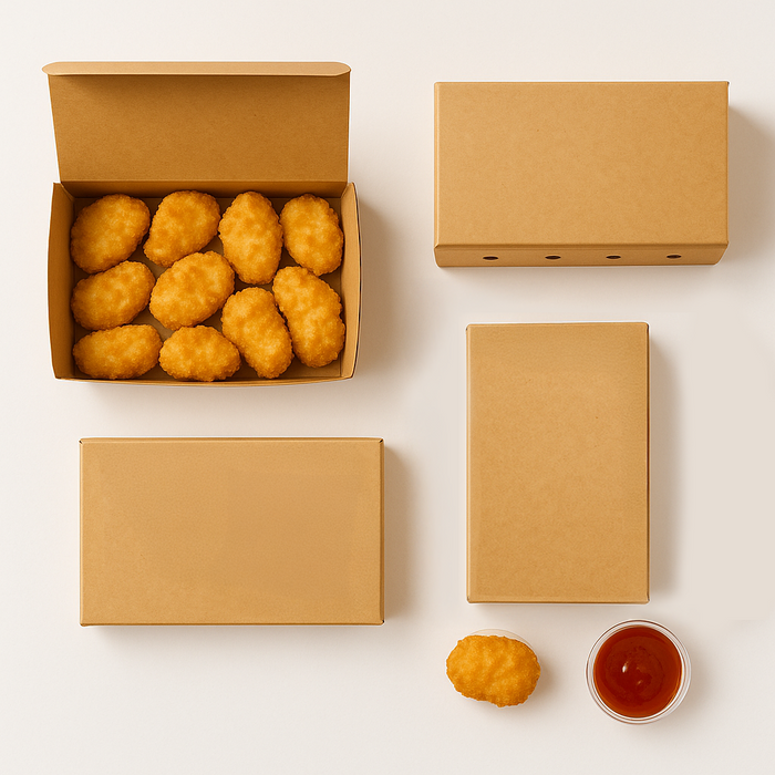 Scatola Kraft XL per Nuggets - 18 cm x 10,5 cm x 7 cm - 50 pezzi