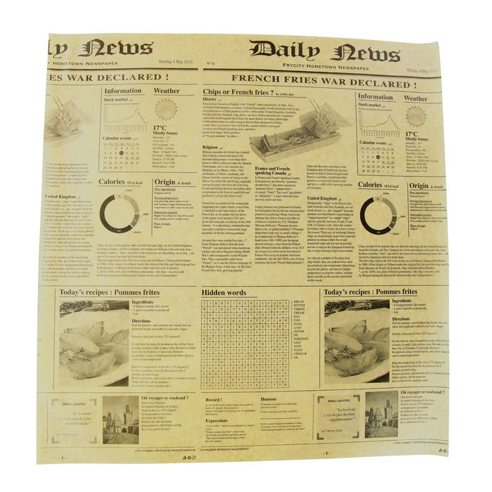 Carta marrone oleata in scatola dispenser-stampa di giornali - 38 cm x 40 cm - 500 pezzi