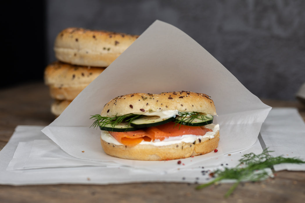 Sacchetto bianco antigrasso in carta scura aperto su due lati (PAP22) - 17 cm x 17 cm - 1000 pezzi