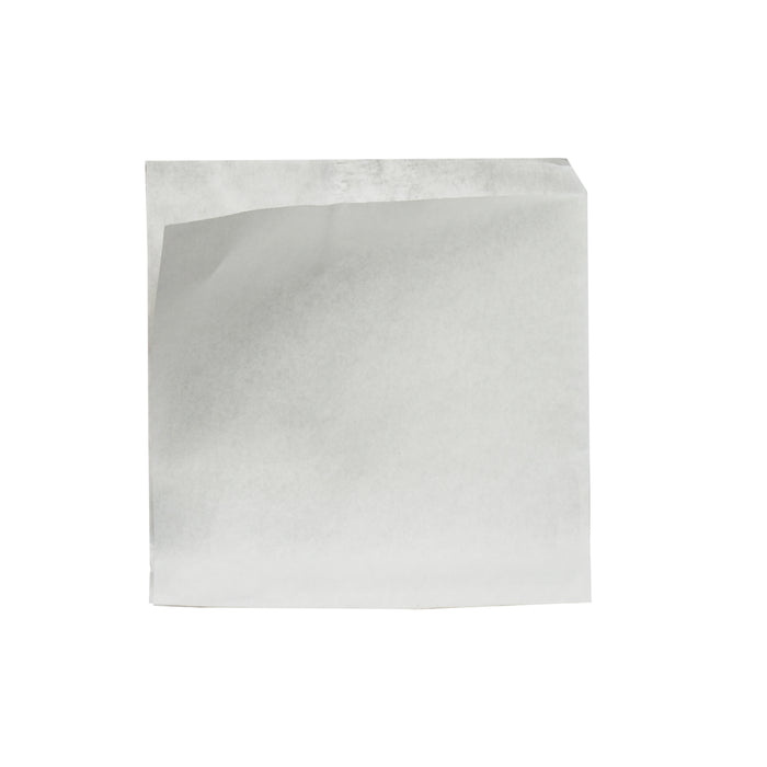 Sacchetto bianco antigrasso in carta scura aperto su due lati (PAP22) - 17 cm x 17 cm - 1000 pezzi