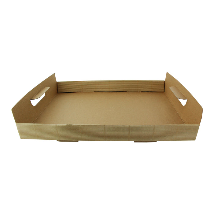 Vassoio in cartone kraft con maniglie (PAP20) - 31 cm x 31 cm x 4,2 cm - 50 pezzi