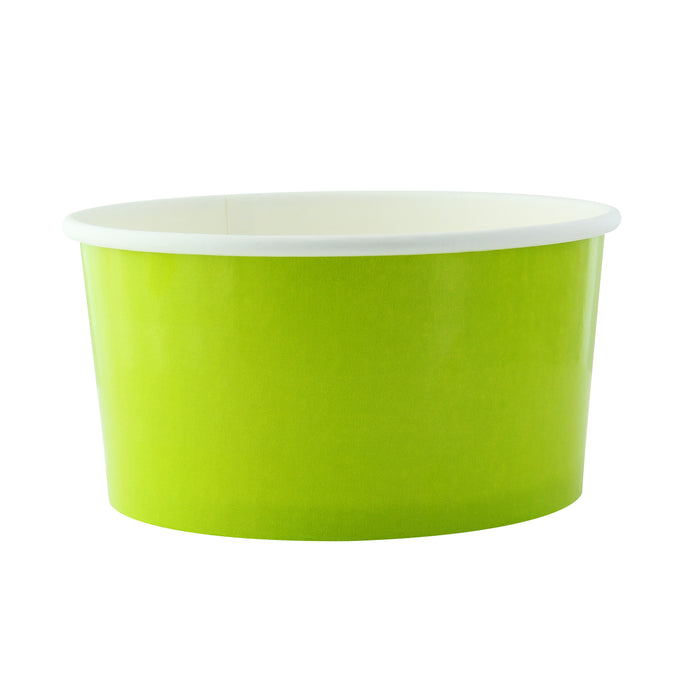 Insalatiera "Buckaty" multiuso, tonda in cartone verde - 900 ml - Ø 15 cm - H 7,5 cm - 45 pezzi