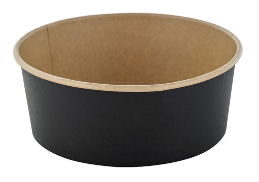 Insalatiera Buckaty in cartone nero e interno kraft antiunto (C/PAP 81)  H65mm 1300ml