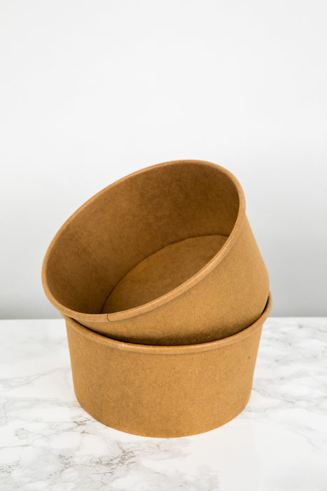 Insalatiera "Buckaty" multiuso, tonda in cartone kraft - 1560 ml - Ø 18,5 cm - H 8,2 cm - 45 pezzi