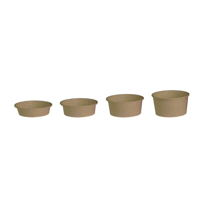 Insalatiera "Buckaty" multiuso, tonda in cartone kraft - 1560 ml - Ø 18,5 cm - H 8,2 cm - 45 pezzi