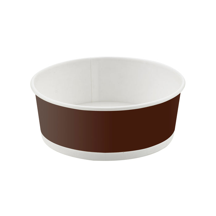 Insalatiera "Buckaty" multiuso, tonda in cartone marrone scuro - 600 ml - Ø 14,2 cm - H 5,7 cm - 50 pezzi