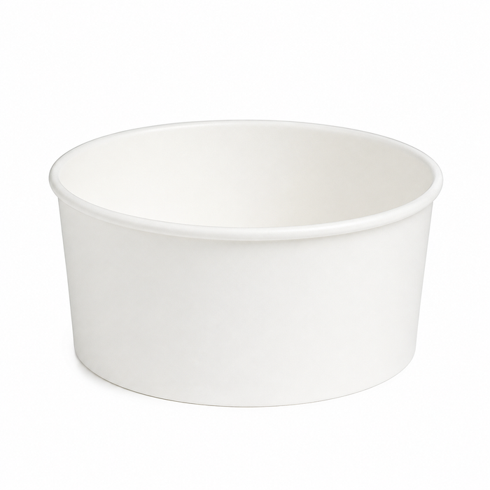 Insalatiera "Buckaty" tonda in cartone bianco - 750 ml - Ø 14,2 cm - H 6,8 cm - 50 pezzi