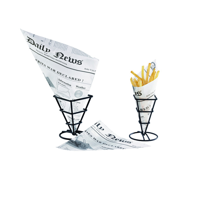 Cono in carta antiunto, decorazione stampa di giornale - 960 ml - 38 cm x 30 cm x 30 cm - 1000 pezzi