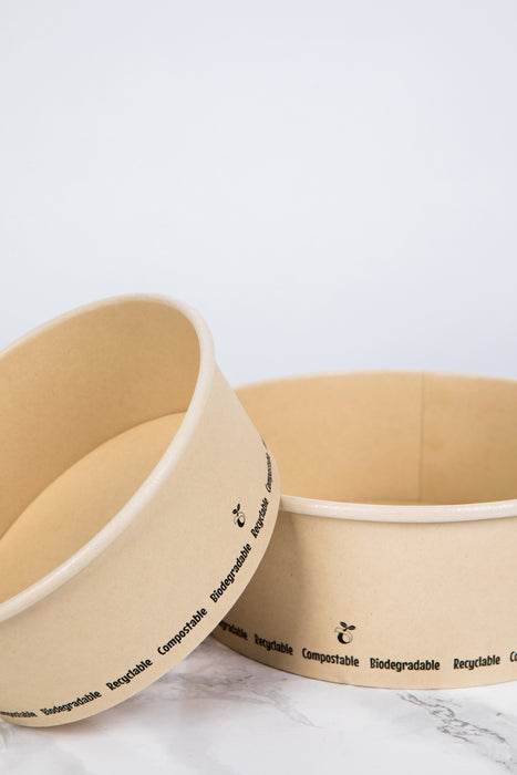 Insalatiera "Buckaty" multiuso, tonda in cartone e fibra di bambù - 750 ml - Ø 15 cm - H 6 cm - 45 pezzi