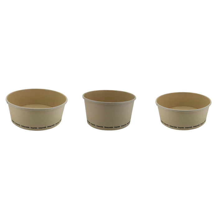 Insalatiera "Buckaty" multiuso, tonda in cartone e fibra di bambù - 750 ml - Ø 15 cm - H 6 cm - 45 pezzi