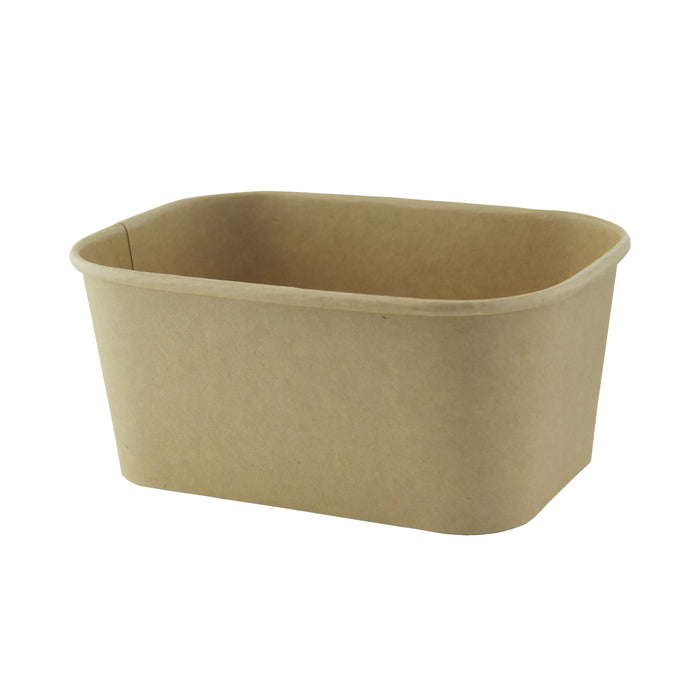 Vaschetta "Recaty" in cartone kraft rigido - 1000 ml - 17 cm x 12 cm x 7,5 cm - 25 pezzi