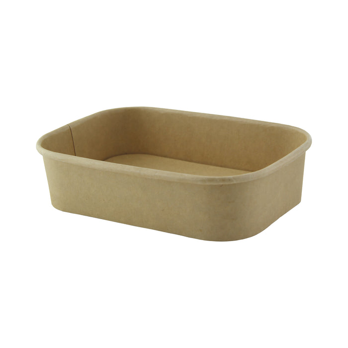Vaschetta "Recaty" in cartone kraft rigido - 500 ml - 17 cm x 12 cm x 4,5 cm - 25 pezzi