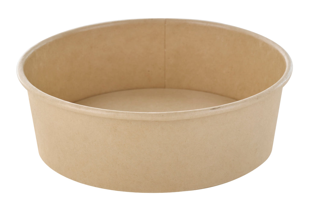 Insalatiera Buckaty in cartone beige plastic-free (C/PAP 81) - 480 ml - Ø 15 cm - H 4,7 cm - 45 pezzi