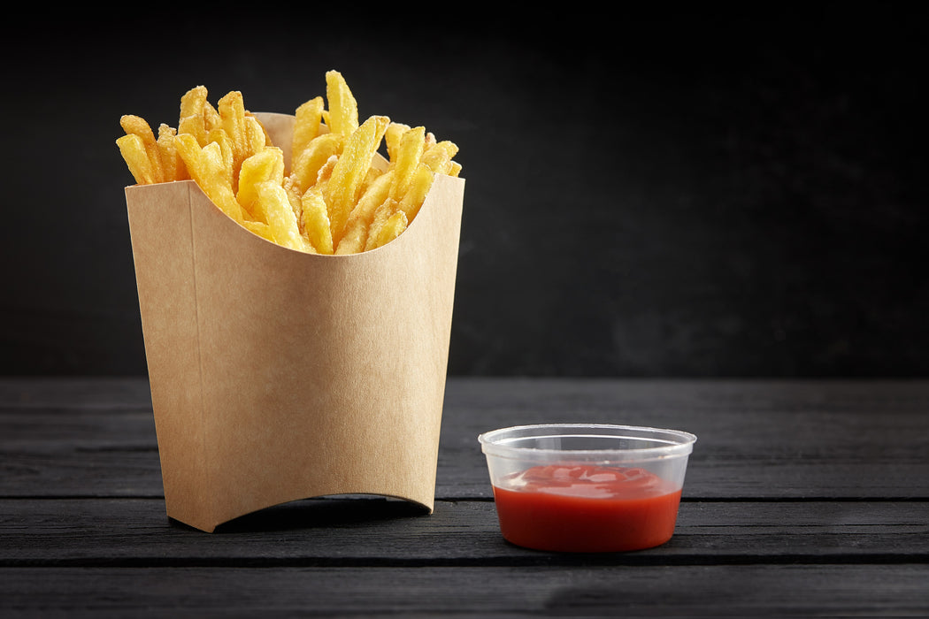 Tasca per patatine fritte in cartone kraft - 11,5 cm x 9 cm x 11 cm - 50 pezzi