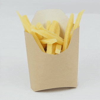 Tasca per patatine fritte in cartone kraft  115x90mm H110mm